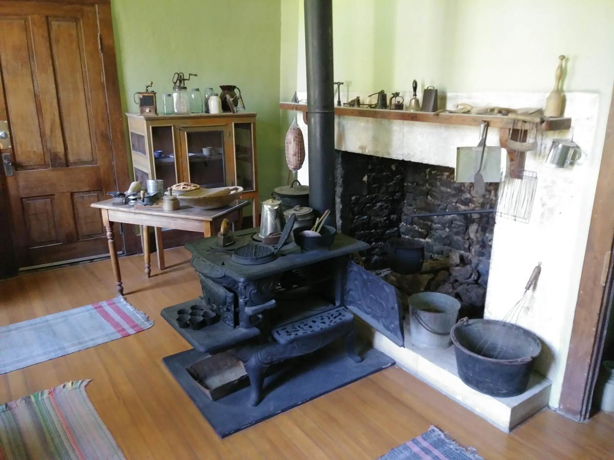 Kitchen inside the Custer House.